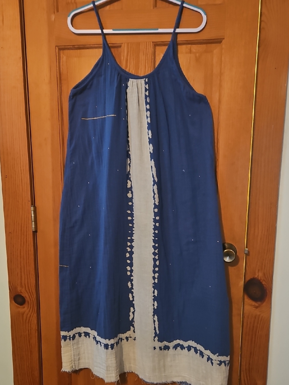 NATURAL LIFE Blue and Cream Tie-Dye Maxi Dress